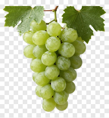 Fresh Green Grapes With Leaf PNG