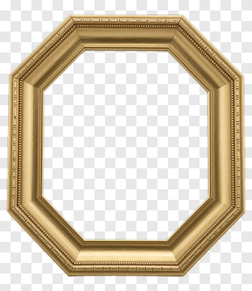 Octagonal Gold Frame PNG