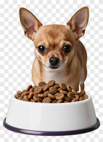 Chihuahua Looking At Food Bowl PNG