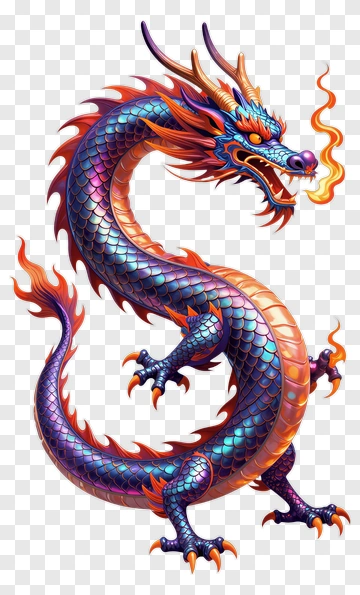 Colorful Chinese Dragon PNG