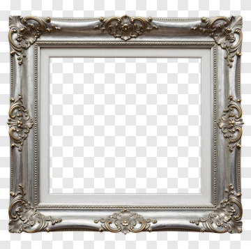 Ornate Silver And Gold Picture Frame PNG
