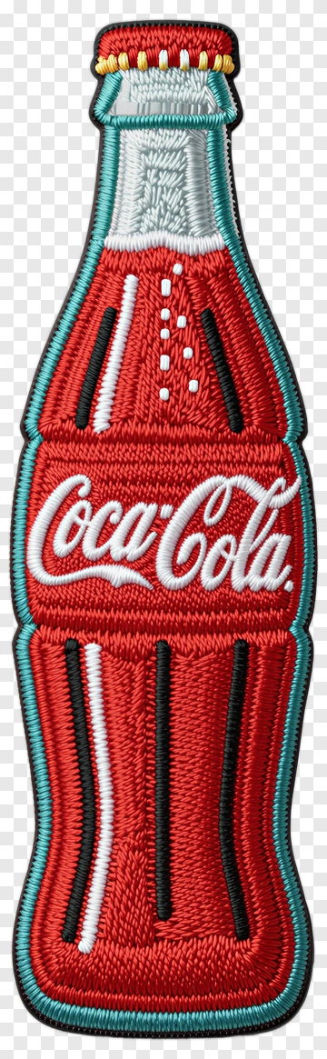 Embroidered Coca-Cola Bottle Patch PNG