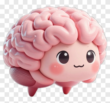 Cute Cartoon Brain Character PNG