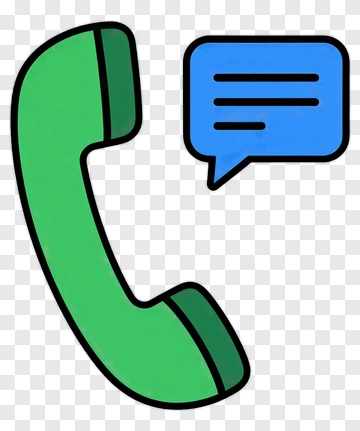 Green Telephone With Blue Speech Bubble PNG