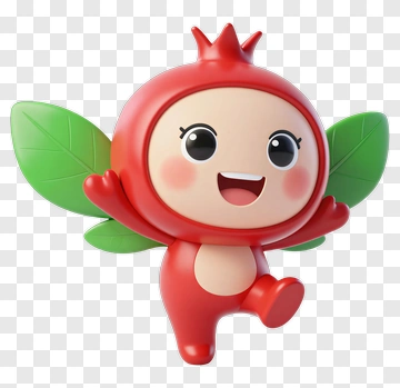Pomegranate Mascot Toy Figure PNG
