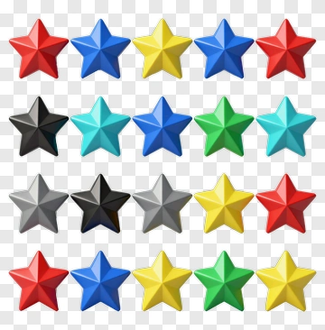 Colorful Stars In Grid Pattern PNG