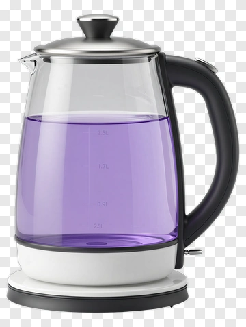 Electric Glass Kettle With Purple Water PNG