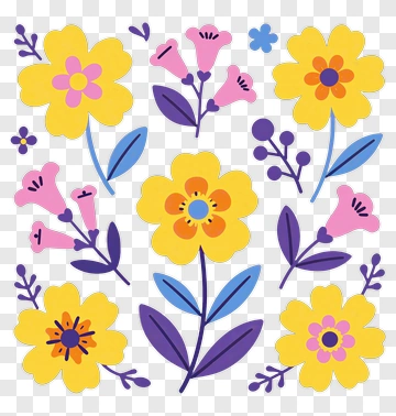 Colorful Floral Pattern PNG