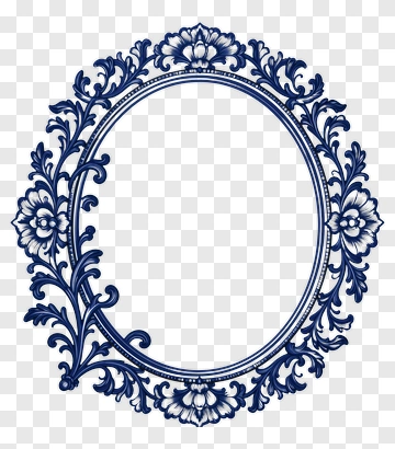 Blue Ornate Frame PNG