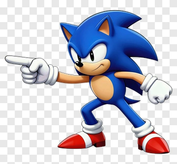 Sonic The Hedgehog Pointing Forward PNG