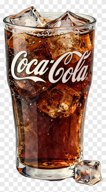 Coca-Cola In Glass With Ice PNG