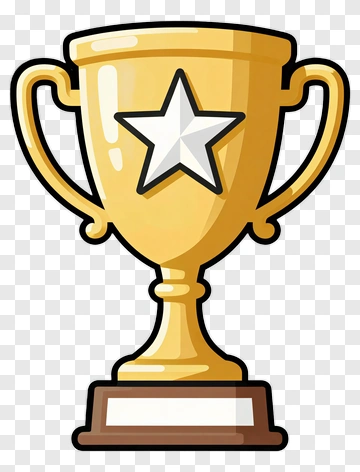 Golden Trophy With Star PNG