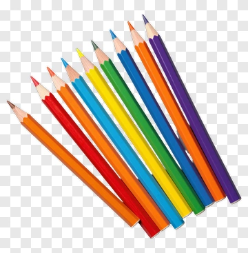 Colorful Pencils Arranged Diagonally PNG