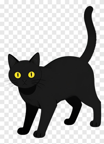 Black Cat With Yellow Eyes PNG