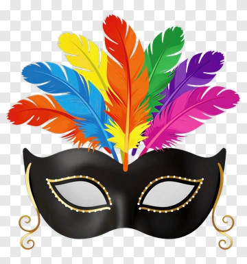 Colorful Feathers Mask PNG