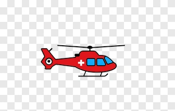 Red Medical Helicopter With Cross Symbol PNG