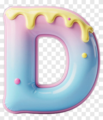 Inflatable Letter D With Icing PNG