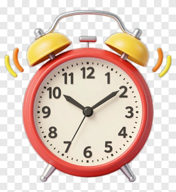 Red Alarm Clock With Yellow Bells PNG