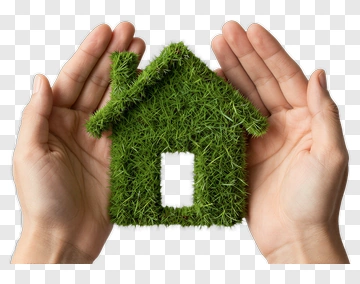Hands Holding Grass House PNG
