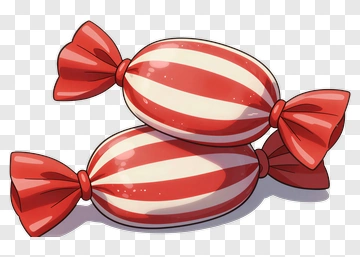 Red And White Striped Candy PNG