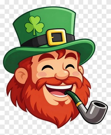 Happy Leprechaun With Clover Hat PNG