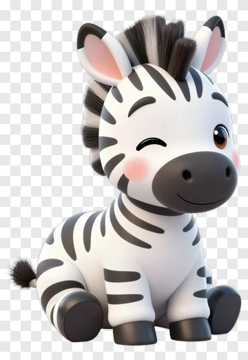 Cute Cartoon Zebra PNG