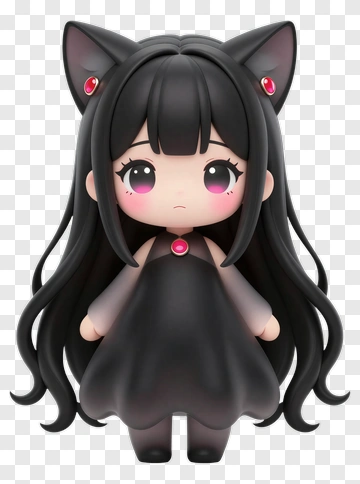 Cat Girl Figurine PNG