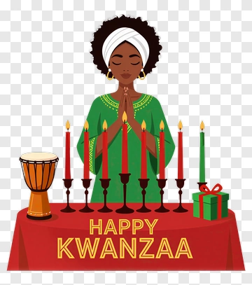 Woman Celebrating Kwanzaa PNG