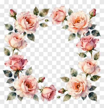 Pink Roses With Green Leaves PNG