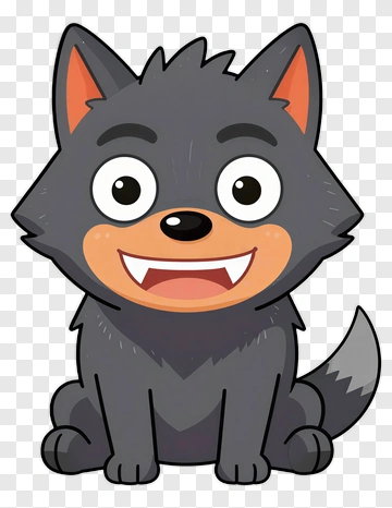 Cartoon Wolf Character PNG