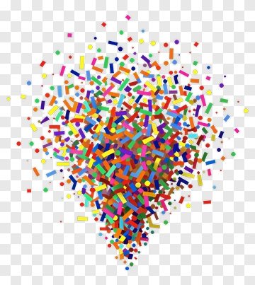 Rainbow Confetti Explosion PNG