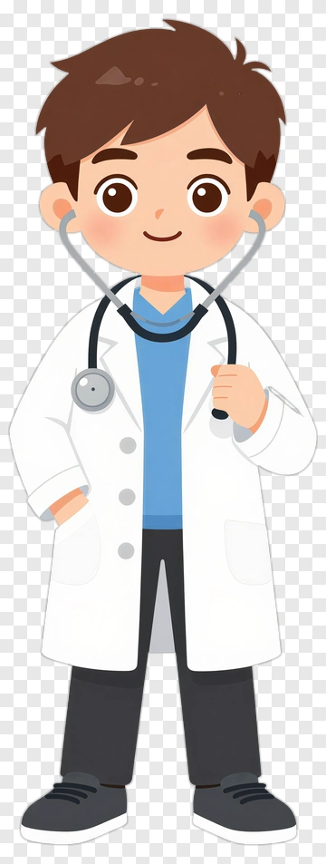 Cartoon Doctor With Stethoscope PNG