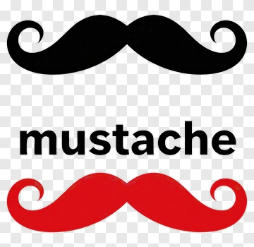 Black And Red Mustache Design PNG