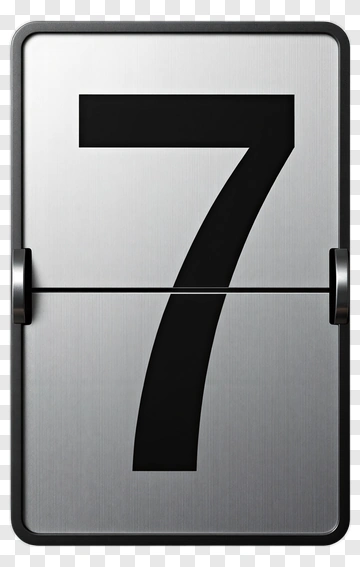 Number Seven Flip Display PNG