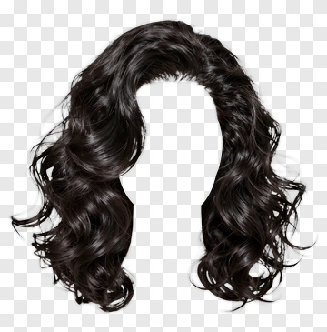 Long Curly Black Hair PNG