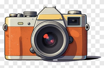 Orange And White Camera PNG