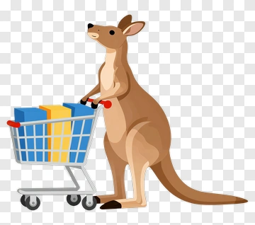 Kangaroo Shopping In Grocery Store PNG