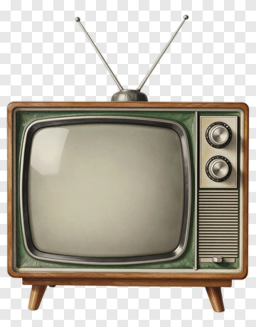 Vintage Television With Antenna PNG