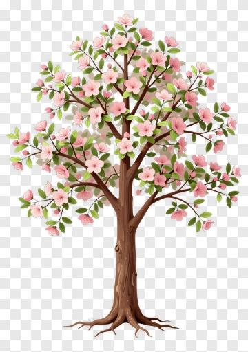 Flowering Tree With Pink Blossoms PNG