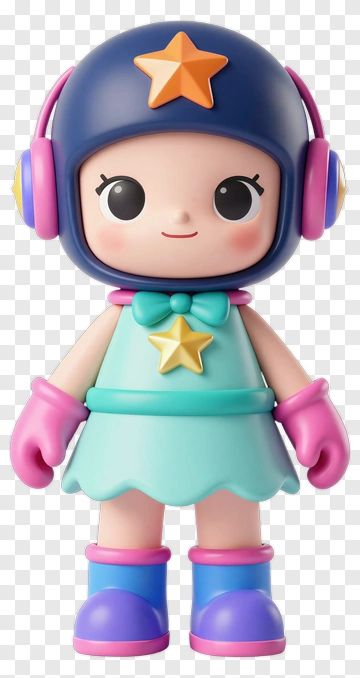 Cute Astronaut Doll With Star Details PNG