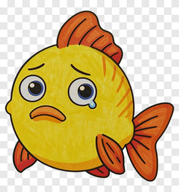 Sad Yellow Fish PNG