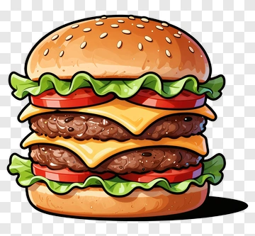 Delicious Double Cheeseburger PNG