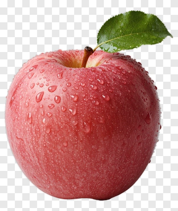 Fresh Red Apple With Leaf PNG