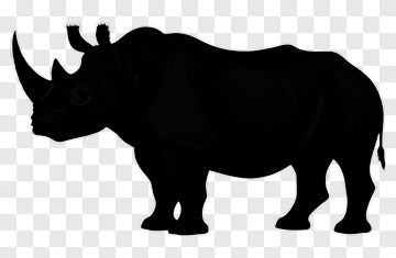 Black Rhino Silhouette PNG