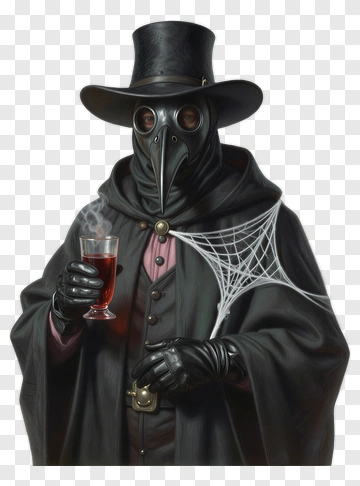 Plague Doctor Holding A Glass PNG