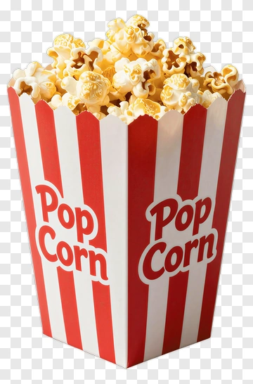 Popcorn In Red And White Box PNG