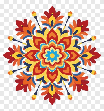 Vibrant Mandala Flower Design PNG