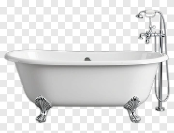 Classic White Bathtub With Chrome Legs PNG