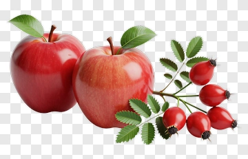 Red Apples And Rosehips PNG
