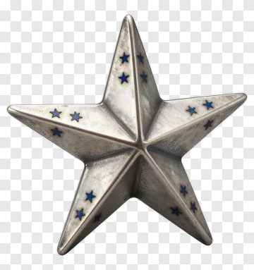 Silver Star With Blue Inset Stars PNG